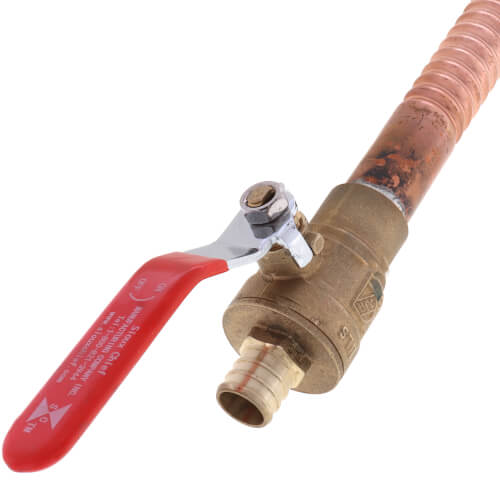 634XG418FP - Sioux Chief 634XG418FP - 3/4 PEX x 3/4 FIP Swivel Straight  Corrugated Hose Water Heater Connector w/ Valve (18 Length)