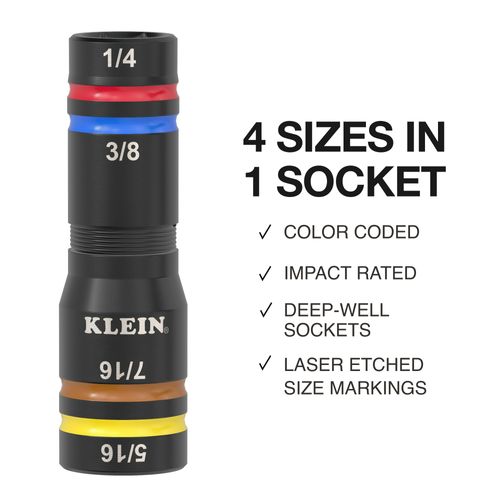 651QS - Klein Tools 651QS - Quad-4 Deep Well Heavy-Duty Impact