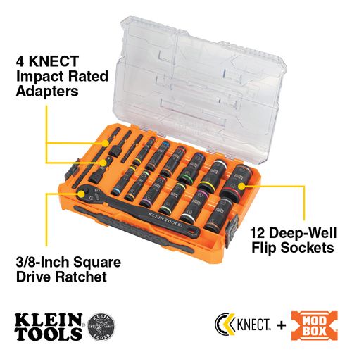 65626 - Klein Tools 65626 - KNECT Flip-24 Deep-Well, Heavy Duty