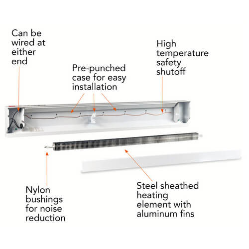 6F1500-8W - Cadet 6F1500-8W - 72 F Series Electric Baseboard Heater, 1500  Watt, 208V (White)