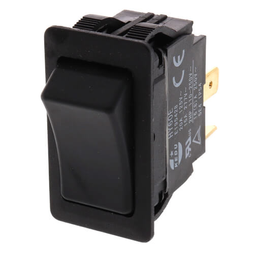 774045 - Ideal 774045 - On-Off SPST Black Rocker Switch with Spade