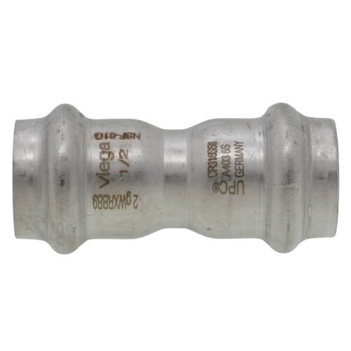 Viega ProPress 3/4 In. Press 316 Stainless Steel Coupling With Stop  10 Pack 80270
