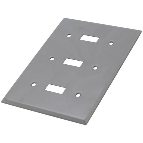 Leviton 84009-40 2-Gang Toggle Switch Wallplate – Standard Size, Device Mount, Stainless Steel, UL Listed