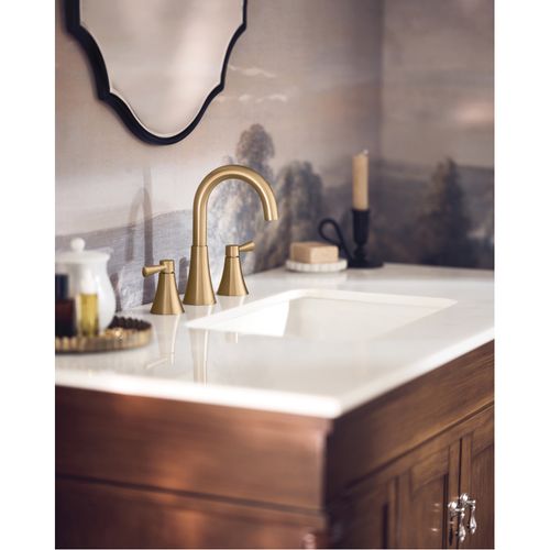84023BZG - Moen 84023BZG - Ronan Bronzed Gold Two-handle High Arc