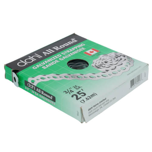 Galvanized Steel Duct Strapping - 24 Gauge, 1 Inch Wide X 10 Feet Long For HVAC & Plumbing - View #6
