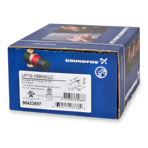 96433897 - Grundfos 96433897 - UP10-16BN5/LC, 1/2 Female NPT, 115V Pump