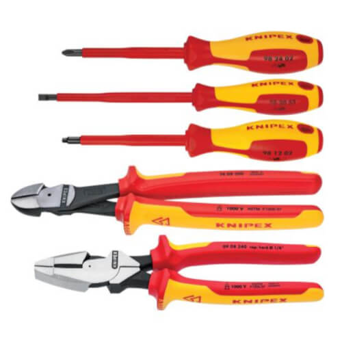 KIDUL 240 & PELICAN 220 2本セット 9K-98-98-22-US - Knipex 9K-98-98-22-US - 5-Piece Insulated Pliers