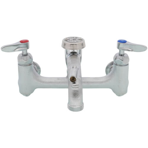 TeckÂ® Two Handle Cross Wall Mount Service Faucet In Rough Chrome