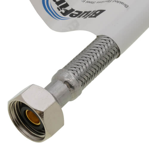 Eastman PVC Faucet Connector – 1/2” FIP X 20”, Braided Nylon, White, For Water Supply Lines