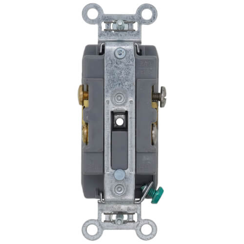 Leviton TCR20-GY Tamper Resistant Duplex Receptacle – 20 Amp, 125 Volt, Commercial Grade, Side-Wired, Grey, With Shutter Mechanism For Child Safety