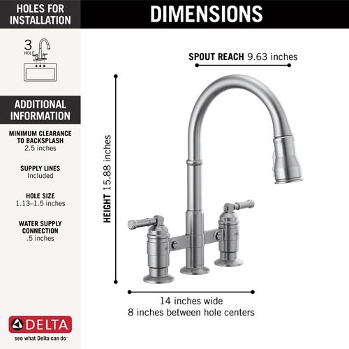 2390L-AR-DST - Delta 2390L-AR-DST - Broderick 2 Handle Pulldown