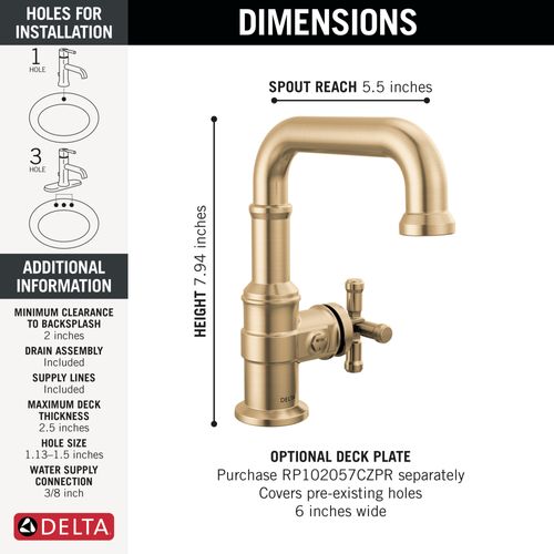 587SH-CZ-PR-DST - Delta 587SH-CZ-PR-DST - Broderick Single Handle