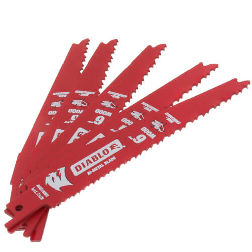 Freud Diablo DS0612BW25 Reciprocating Saw Blades - 6/12 TPI For Wood & Nails - 25 Pack