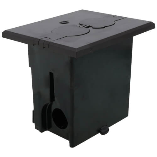 Arlington FLBRF101BL-1 Retrofit Floor Box With Flip Lids – For Existing Floors, Black, 20 Cu. In., Includes Receptacle
