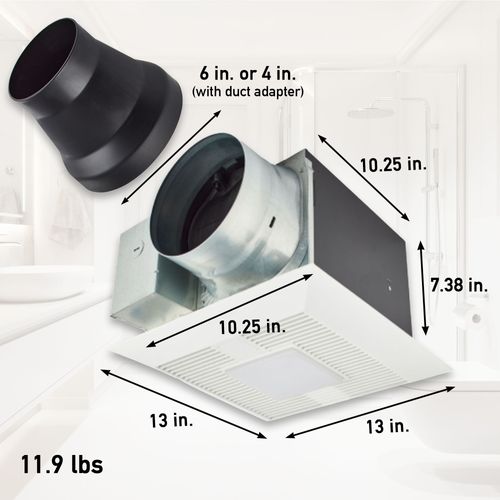 ZERO STAGE FANSET 25V 130L/S 新品未使用品 WhisperGreen Select Pick-A-Flow Single Speed + LED Light Ceiling