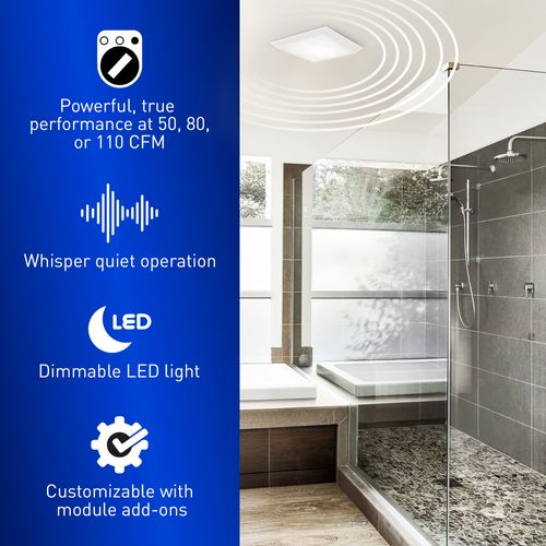 ZERO STAGE FANSET 25V 130L/S 新品未使用品 WhisperGreen Select Pick-A-Flow Single Speed + LED Light Ceiling