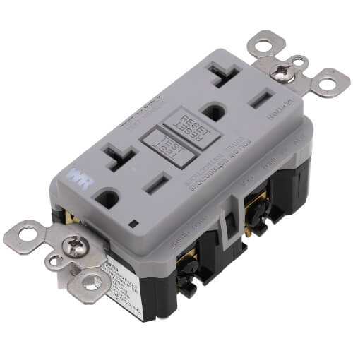 Leviton RGF20-PG 20 Amp Self-Test Tamper-Resistant GFCI Outlet – Pebble Grey, Changeable Color Faceplate, SmartlockPro