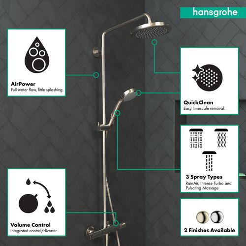 27185821 - Hansgrohe 27185821 - Croma Showerpipe 220 1-Jet, 2.5