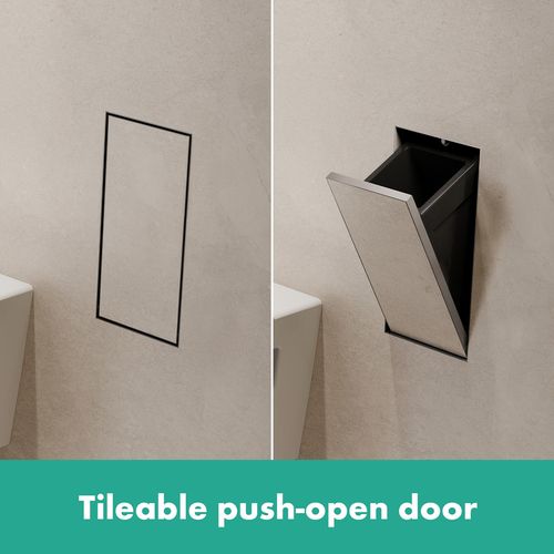 56063800 - Hansgrohe 56063800 - XtraStoris Rock Recessed Trash Bin