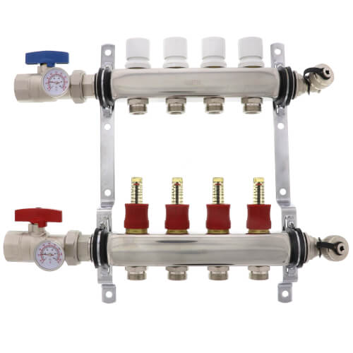 HM4 - Bluefin HM4 - 4-Loop Stainless Steel Radiant Heat Manifold