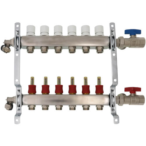 HM6 - Bluefin HM6 - 6-Loop Stainless Steel Radiant Heat Manifold