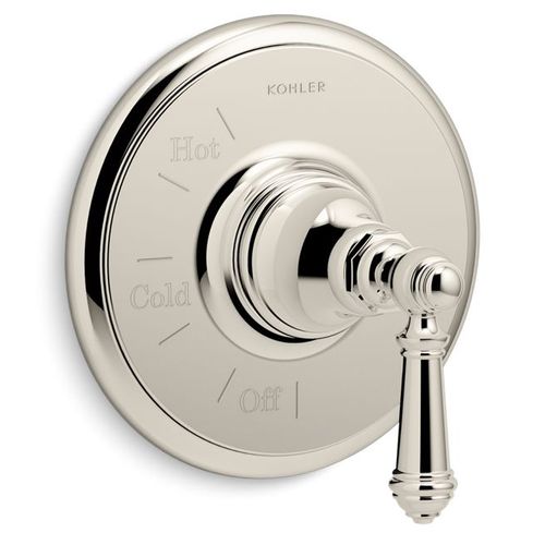 Kohler TS72767-4-SN Artifacts Valve Trim – Lever Handle In Vibrant Polished Nickel, ADA-Compliant With Pressure-Balancing Technology