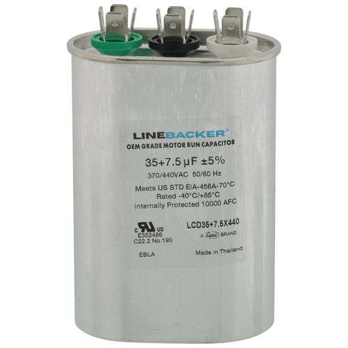 LCD35-7.5X440 - Supco LCD35-7.5X440 - 35/7.5 MFD Oval Linebacker