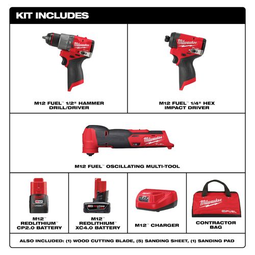 3497-23MTC - Milwaukee 3497-23MTC - M12 FUEL 3-Tool Combo Kit