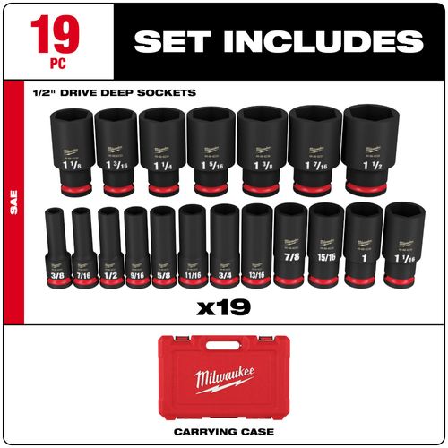49-66-7012 - Milwaukee 49-66-7012 - 19 Piece SHOCKWAVE Impact Duty