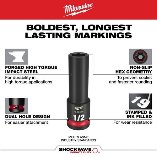 49-66-7012 - Milwaukee 49-66-7012 - 19 Piece SHOCKWAVE Impact Duty