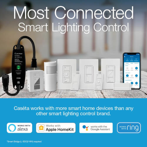 Nexete Smart Plug-In Lamp Dimmer With Pico Remote - 2 Outlets, 120V - Works With Alexa