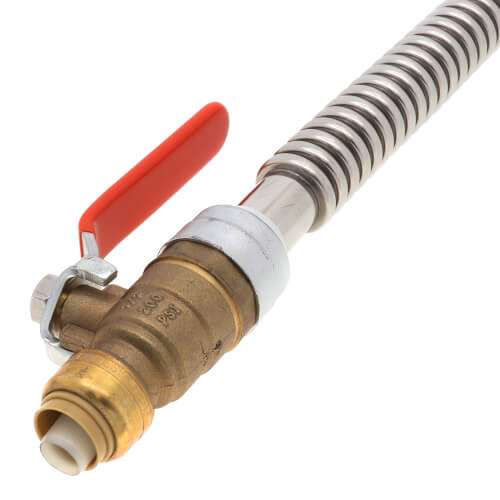 SS3068FLEX18BV - SharkBite SS3068FLEX18BV - 1/2 Sharkbite x 3/4 FIP  Corrugated Water Heater Connector w/ Ball Valve, Lead Free (18 Length)