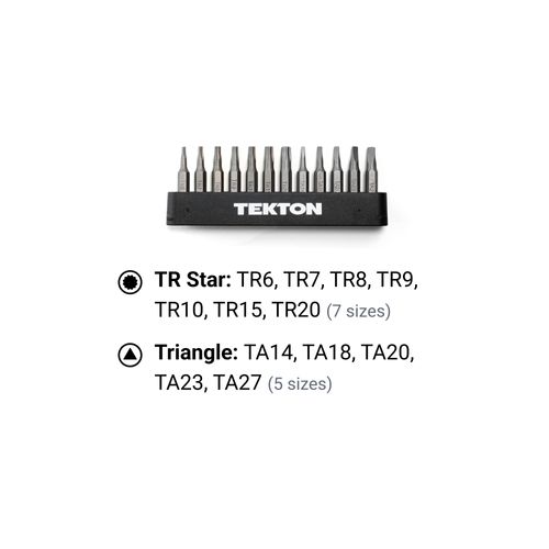 DZZ92002 - Tekton DZZ92002 - 4mm Tamper Star and Triangle Bit Set