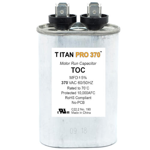 TitanPro TRC80 Round Motor Run Capacitor – 80 MFD/UF, 370V For HVAC Systems | Replacement Part