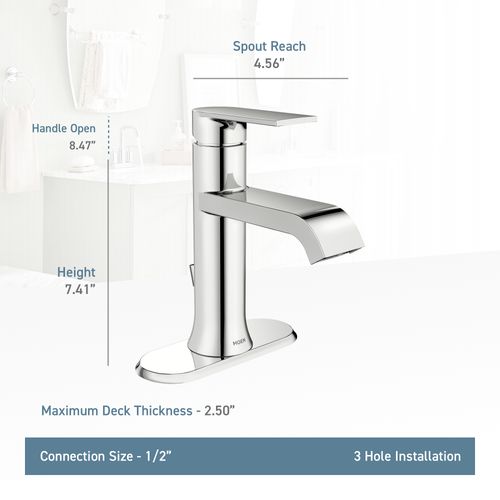 WS84760 - Moen WS84760 - Single Handle Centerset Bathroom Sink